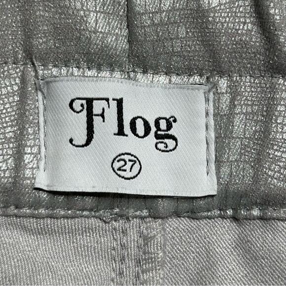 Bevy Flog Shely Silver Grey Snake Python Print Pants 27 - Picture 5 of 10